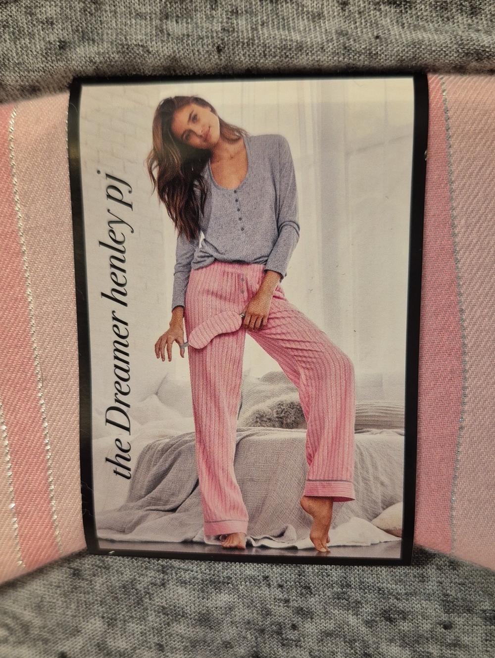 Victoria's Secret Pink Ribbed Dreamer Henley Pajama Pants